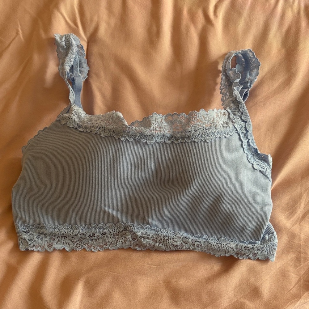 Victoria's Secret Light Blue Lace Built in Wired Bra-Bralette